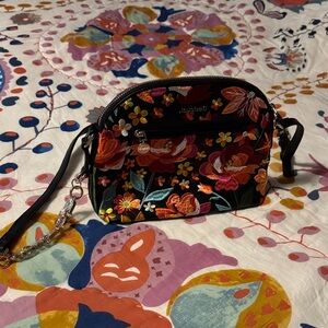 Desigual Black Floral Crossbody Bag